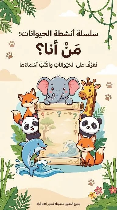 🐾 مغامرة الحيوانات – أنشطة تعليمية للأطفال